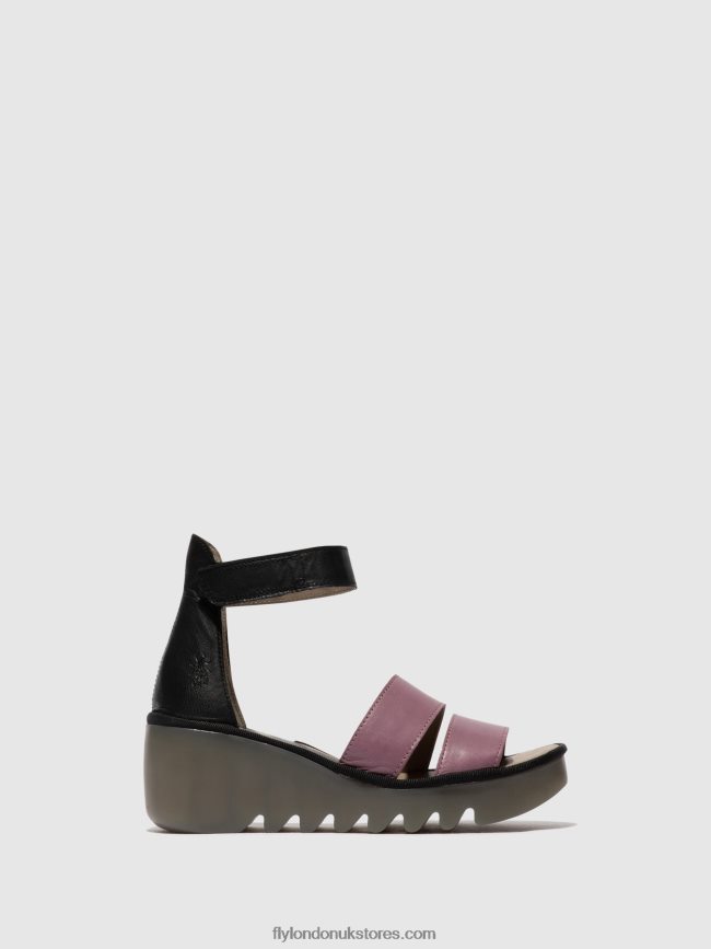 Strappy Sandals BONO290 Women Fly London 4V24RT389 VIOLET/BLACK