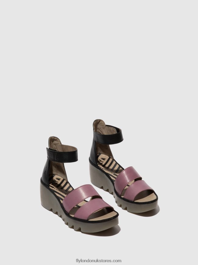 Strappy Sandals BONO290 Women Fly London 4V24RT389 VIOLET/BLACK