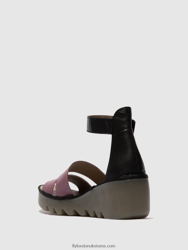 Strappy Sandals BONO290 Women Fly London 4V24RT389 VIOLET/BLACK