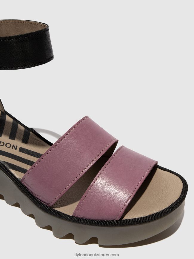 Strappy Sandals BONO290 Women Fly London 4V24RT389 VIOLET/BLACK
