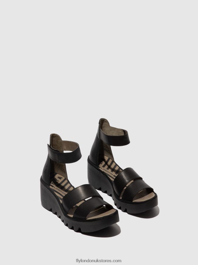 Strappy Sandals BONO290 Women Fly London 4V24RT430 BLACK