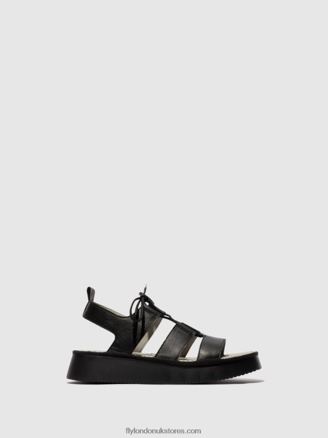 Strappy Sandals CAIO363 Women Fly London 4V24RT573 BLACK