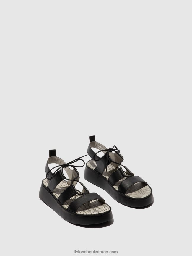 Strappy Sandals CAIO363 Women Fly London 4V24RT573 BLACK