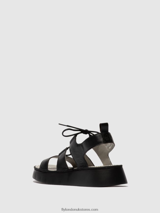 Strappy Sandals CAIO363 Women Fly London 4V24RT573 BLACK