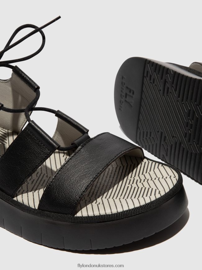 Strappy Sandals CAIO363 Women Fly London 4V24RT573 BLACK