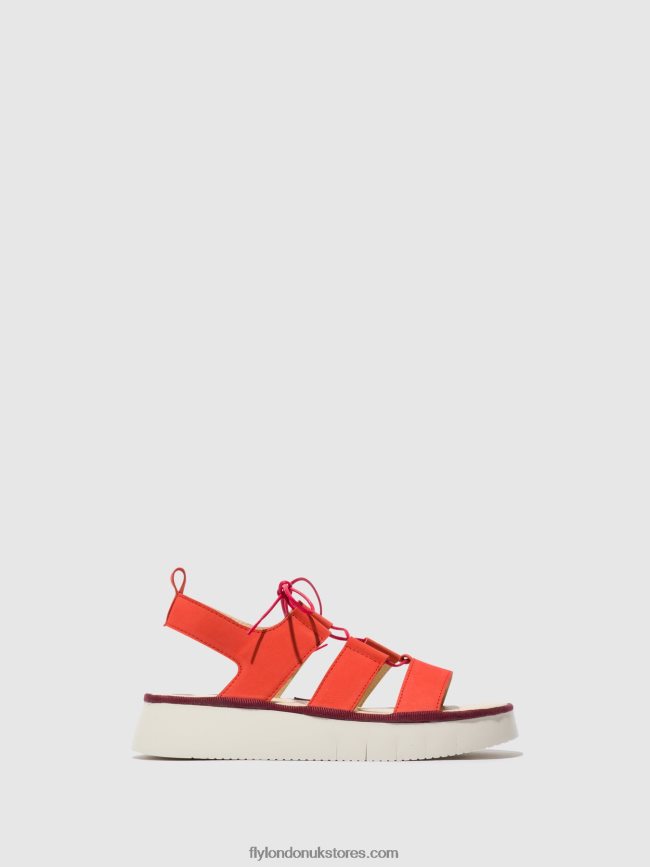 Strappy Sandals CAIO363 Women Fly London 4V24RT575 DEVIL RED