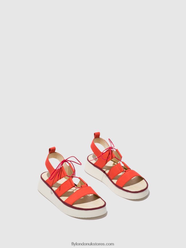 Strappy Sandals CAIO363 Women Fly London 4V24RT575 DEVIL RED