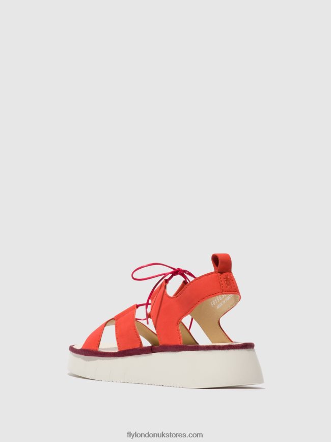 Strappy Sandals CAIO363 Women Fly London 4V24RT575 DEVIL RED