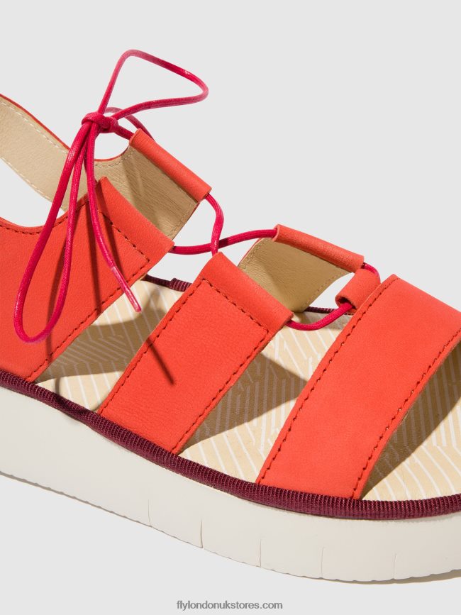 Strappy Sandals CAIO363 Women Fly London 4V24RT575 DEVIL RED