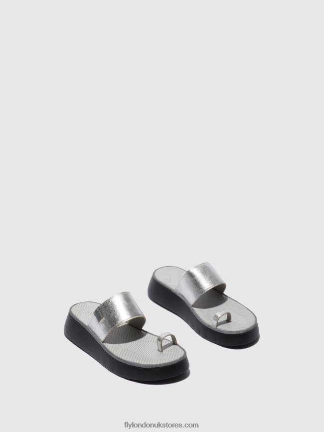 Strappy Sandals CHEV316 Women Fly London 4V24RT601 IDRA SILVER