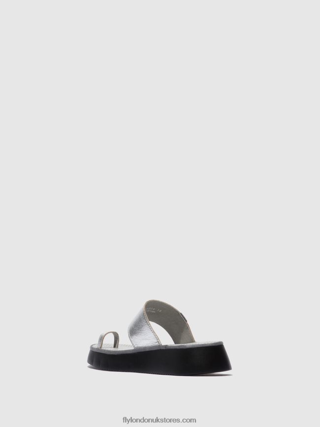 Strappy Sandals CHEV316 Women Fly London 4V24RT601 IDRA SILVER