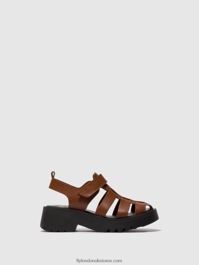 Strappy Sandals MAIE850 Women Fly London 4V24RT534 COGNAC