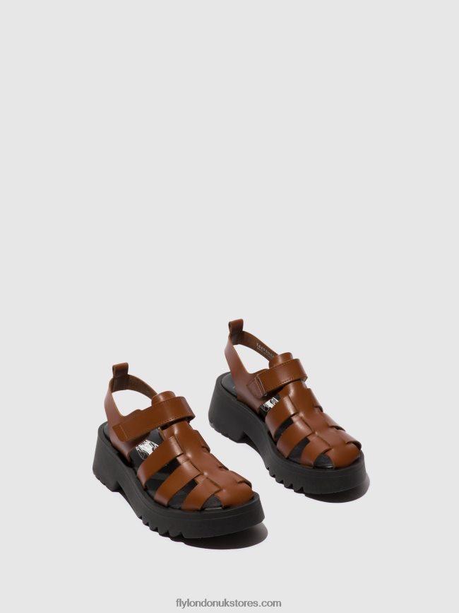 Strappy Sandals MAIE850 Women Fly London 4V24RT534 COGNAC