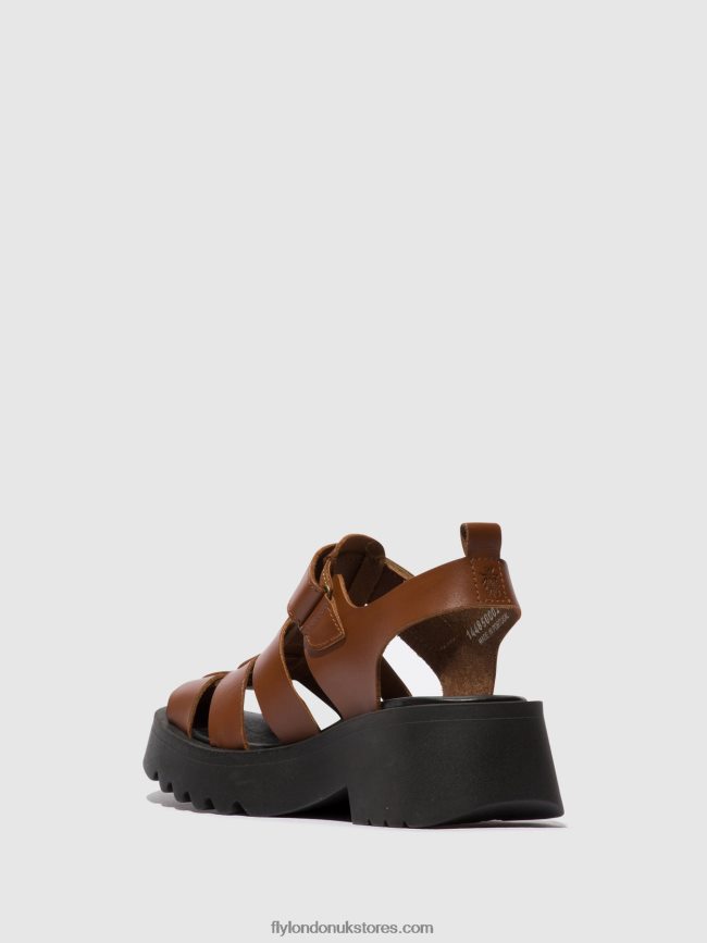 Strappy Sandals MAIE850 Women Fly London 4V24RT534 COGNAC