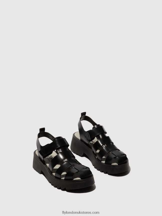 Strappy Sandals MAIE850 Women Fly London 4V24RT537 BLACK