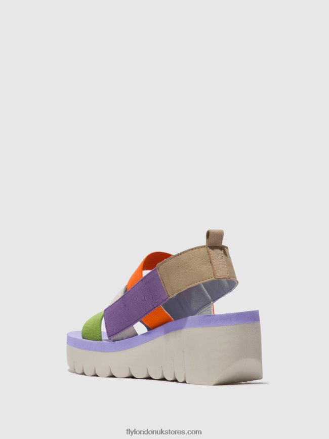 Strappy Sandals YERE847 Women Fly London 4V24RT425 MULTI (VIOLA)