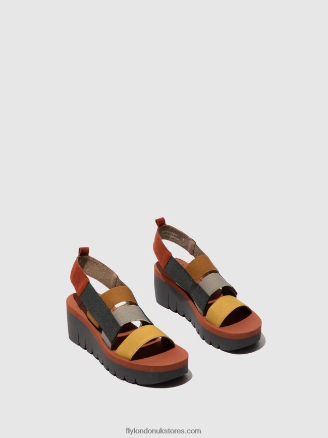 Strappy Sandals YERE847 Women Fly London 4V24RT530 MULTI (BRICK)