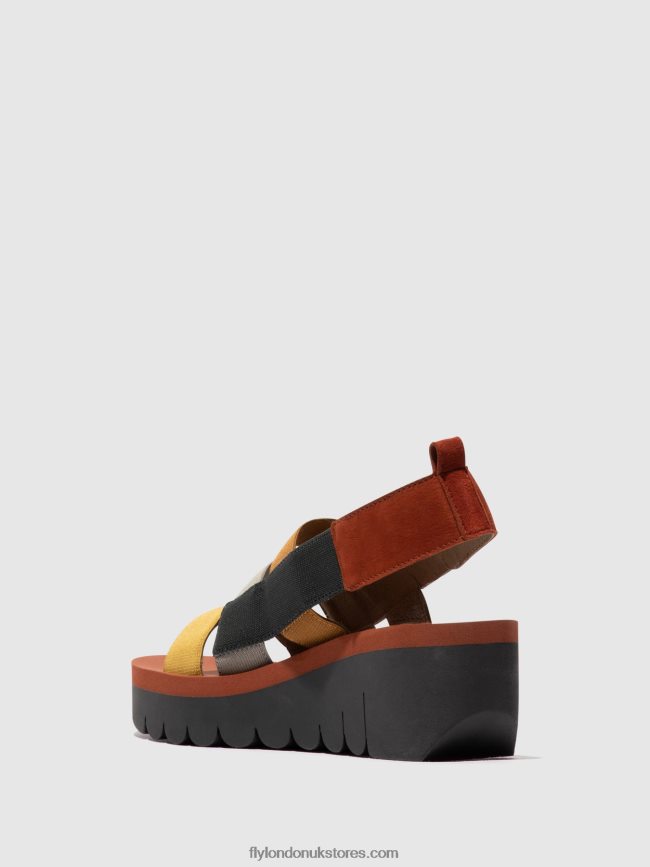 Strappy Sandals YERE847 Women Fly London 4V24RT530 MULTI (BRICK)