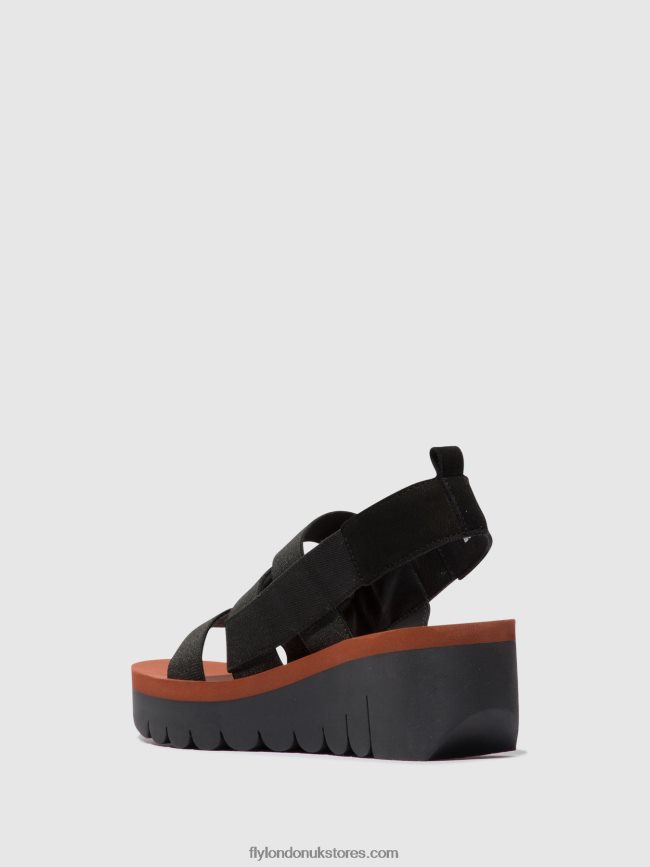 Strappy Sandals YERE847 Women Fly London 4V24RT536 BLACK (BRICK)