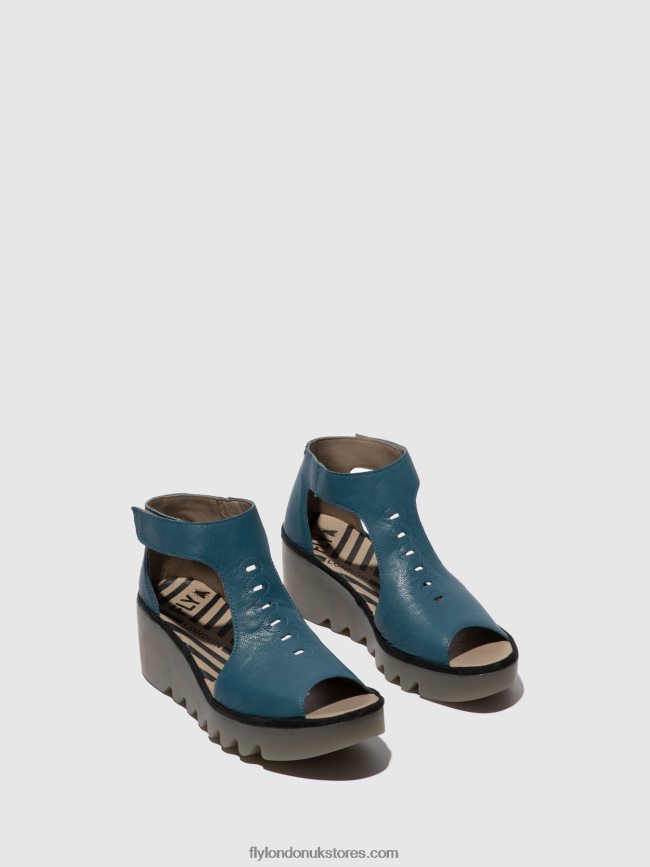 T-Strap Sandals BEZO306 Women Fly London 4V24RT418 PETROL