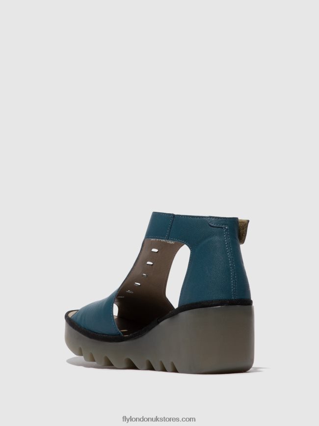 T-Strap Sandals BEZO306 Women Fly London 4V24RT418 PETROL