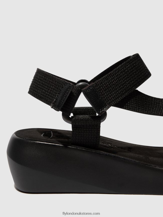 T-Strap Sandals BREK840 Women Fly London 4V24RT581 BLACK