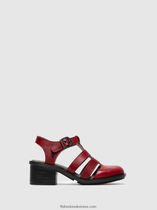 T-Strap Sandals CAHY195 Women Fly London 4V24RT412 RED