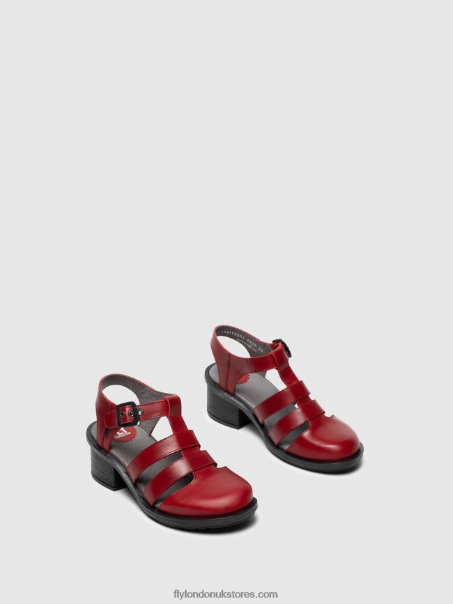 T-Strap Sandals CAHY195 Women Fly London 4V24RT412 RED