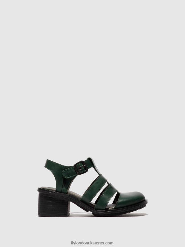 T-Strap Sandals CAHY195 Women Fly London 4V24RT417 PETROL