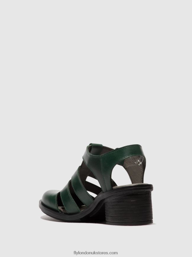 T-Strap Sandals CAHY195 Women Fly London 4V24RT417 PETROL