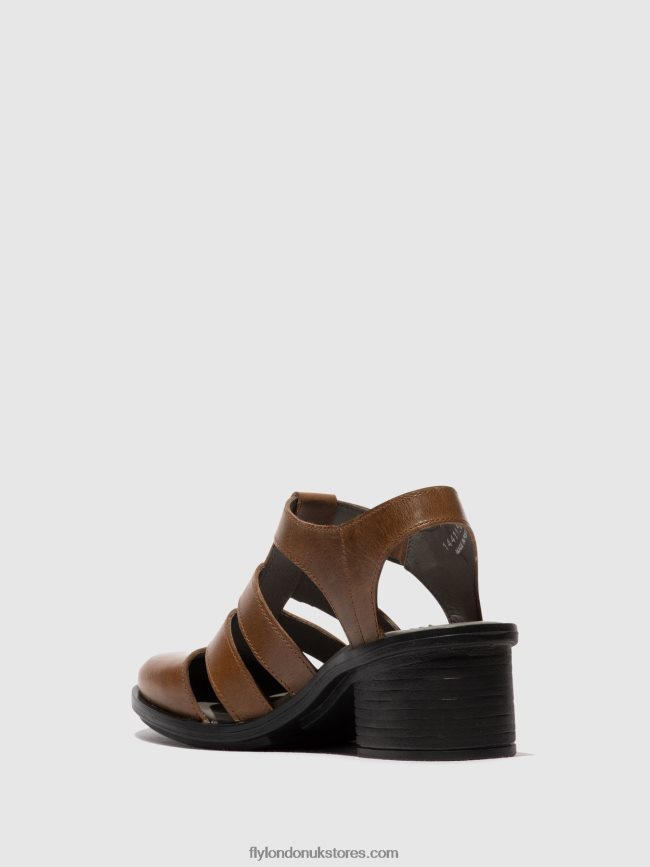 T-Strap Sandals CAHY195 Women Fly London 4V24RT421 CAMEL
