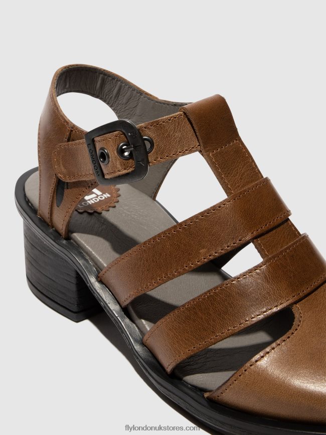 T-Strap Sandals CAHY195 Women Fly London 4V24RT421 CAMEL