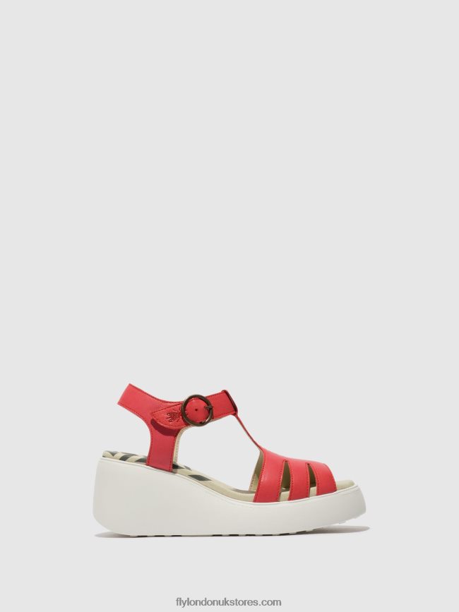 T-Strap Sandals DUMA955 Women Fly London 4V24RT415 RASPBERRY