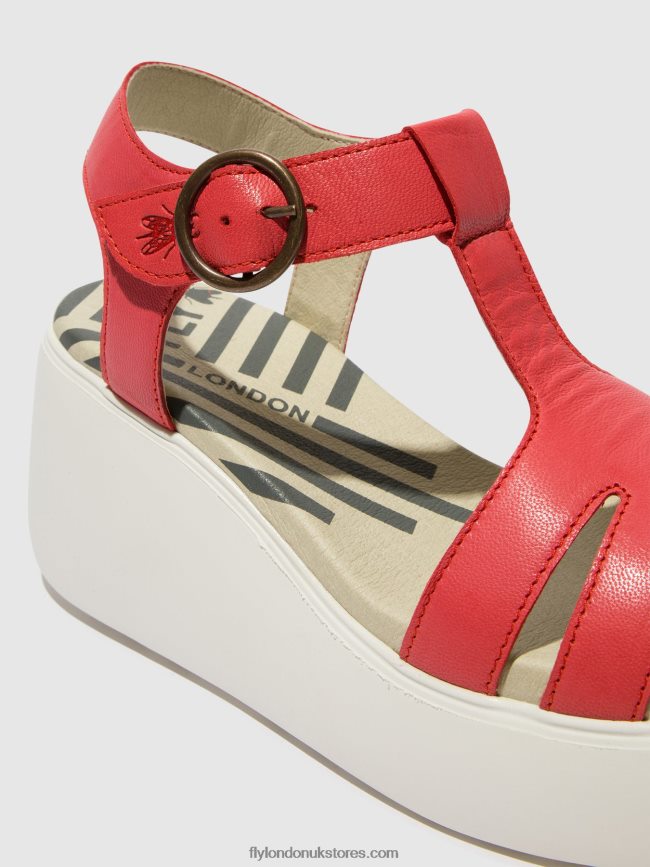 T-Strap Sandals DUMA955 Women Fly London 4V24RT415 RASPBERRY