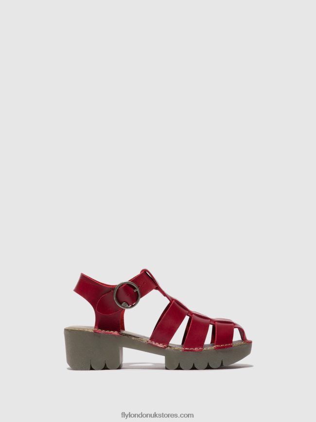 T-Strap Sandals EMME511 Women Fly London 4V24RT416 RED