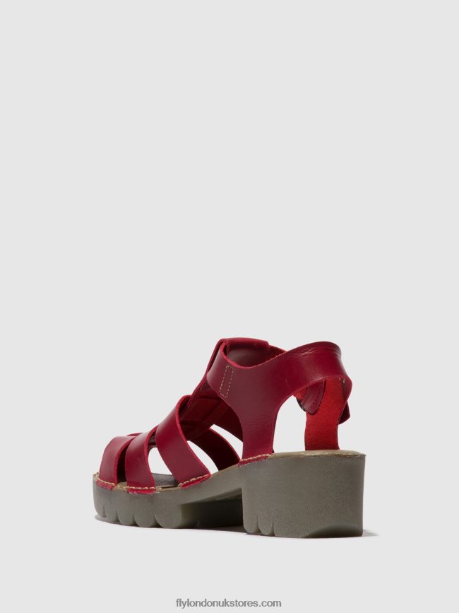 T-Strap Sandals EMME511 Women Fly London 4V24RT416 RED