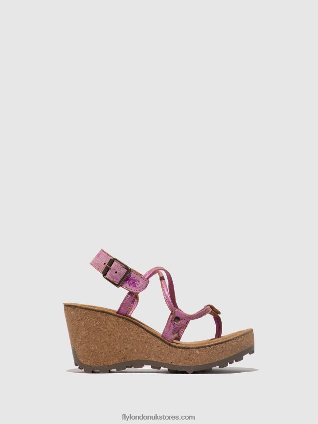 T-Strap Sandals GOSH Women Fly London 4V24RT518 PINK
