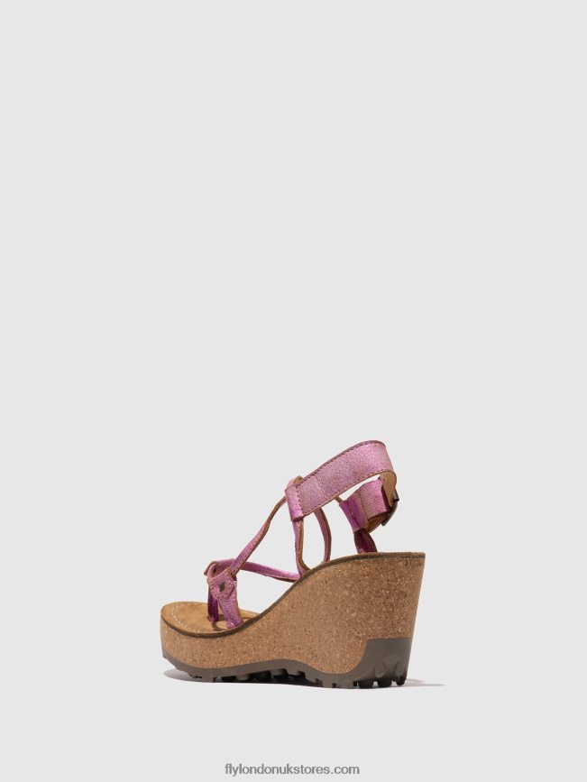 T-Strap Sandals GOSH Women Fly London 4V24RT518 PINK