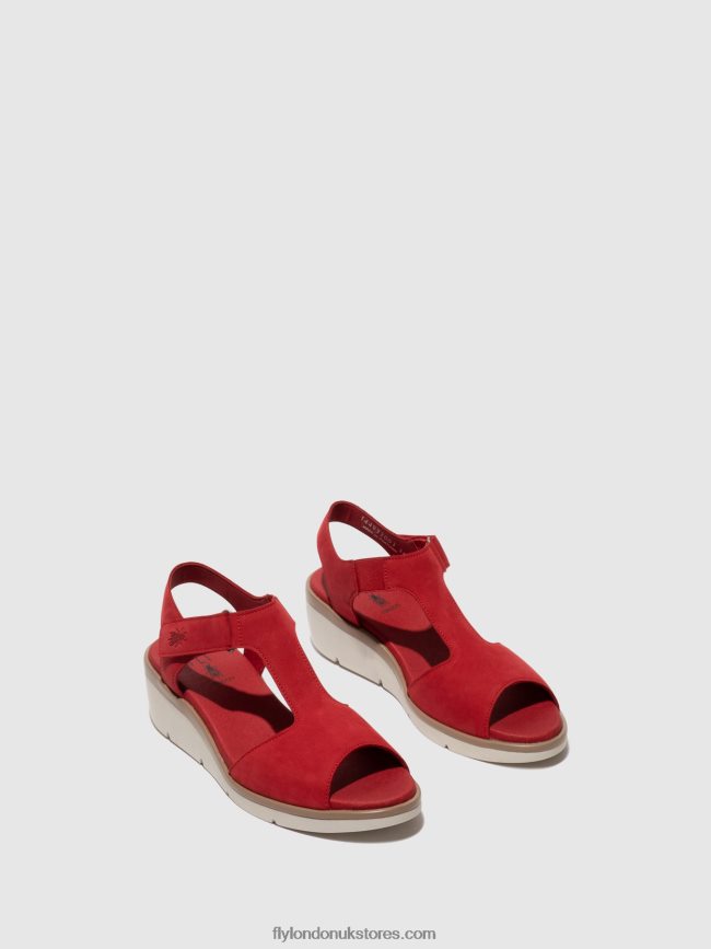 T-Strap Sandals NOVA932 Women Fly London 4V24RT403 LIPSTICK RED