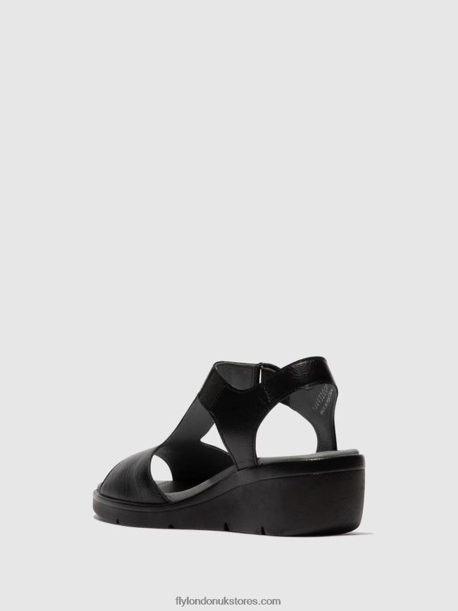 T-Strap Sandals NOVA932 Women Fly London 4V24RT411 BLACK
