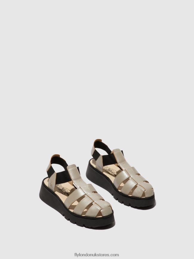 T-Strap Sandals PEFI429 Women Fly London 4V24RT405 SILVER