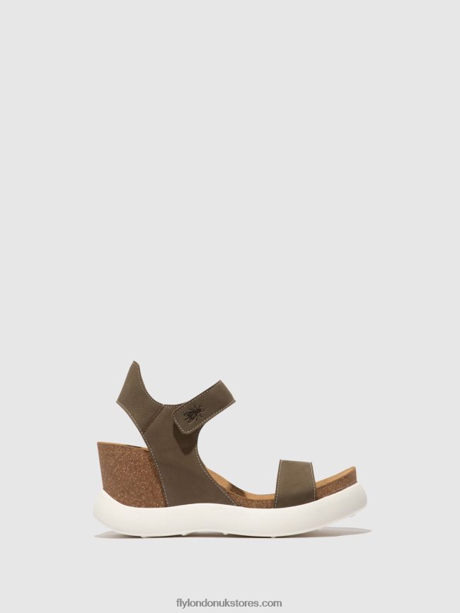 Velcro Sandals GOGO967 Women Fly London 4V24RT398 KHAKI