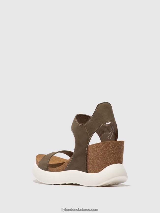 Velcro Sandals GOGO967 Women Fly London 4V24RT398 KHAKI