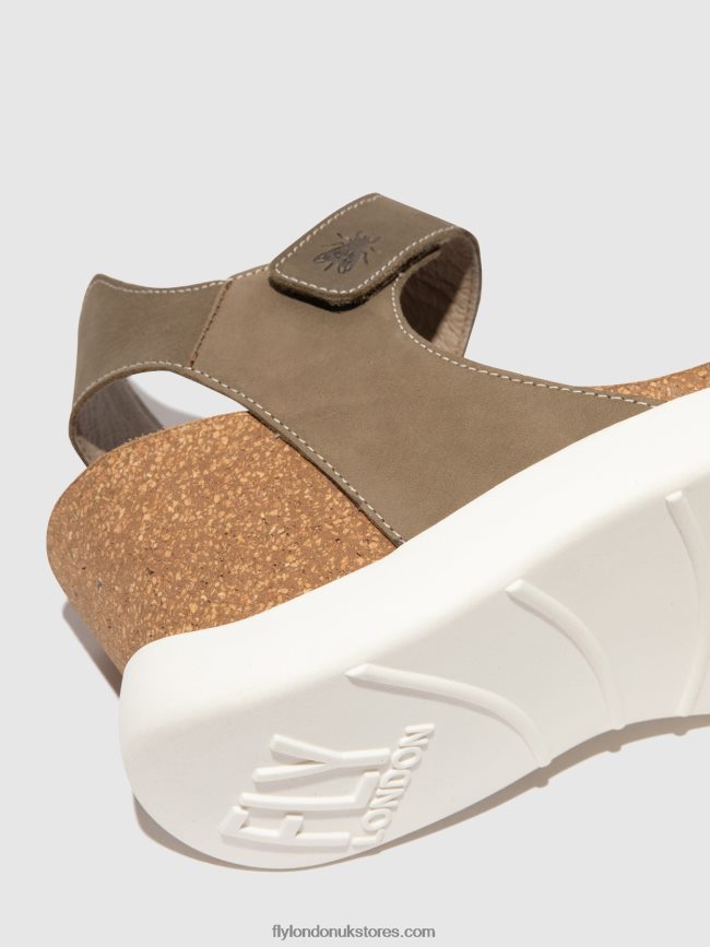 Velcro Sandals GOGO967 Women Fly London 4V24RT398 KHAKI