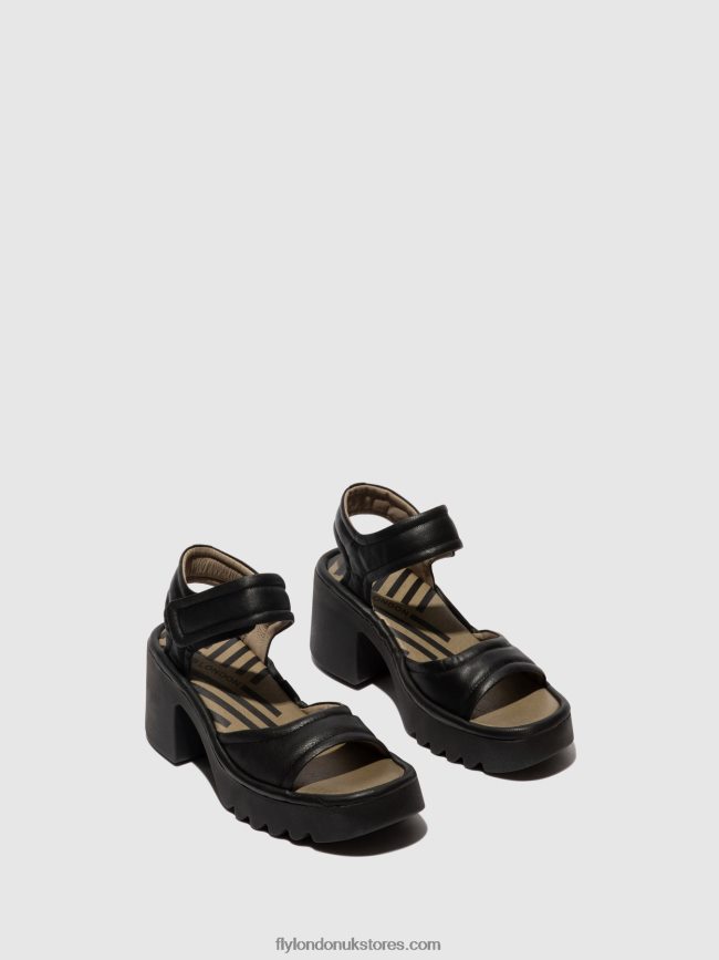 Velcro Sandals MANK433 Women Fly London 4V24RT401 BLACK