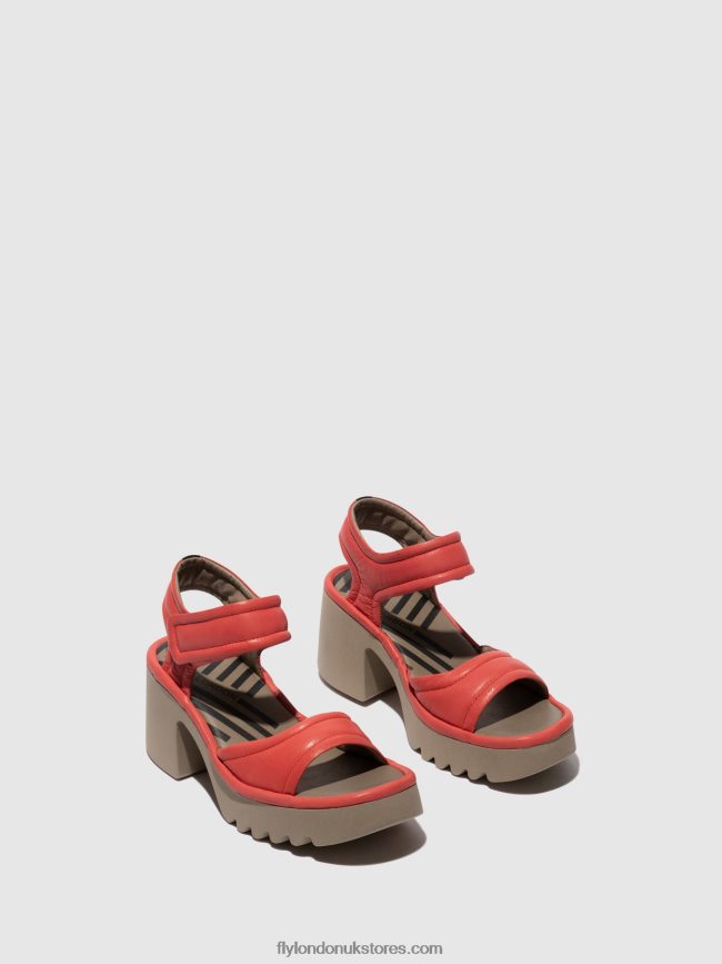 Velcro Sandals MANK433 Women Fly London 4V24RT402 RASPBERRY