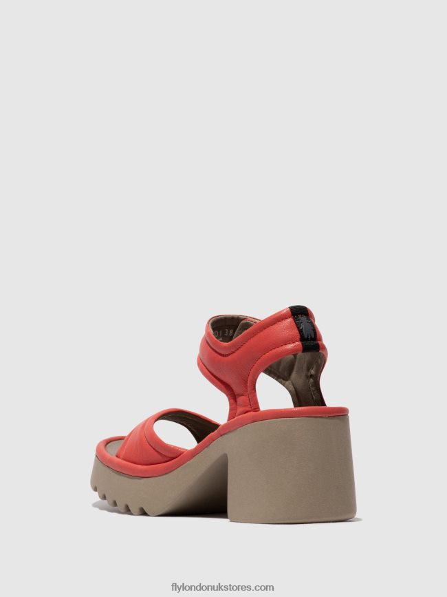 Velcro Sandals MANK433 Women Fly London 4V24RT402 RASPBERRY