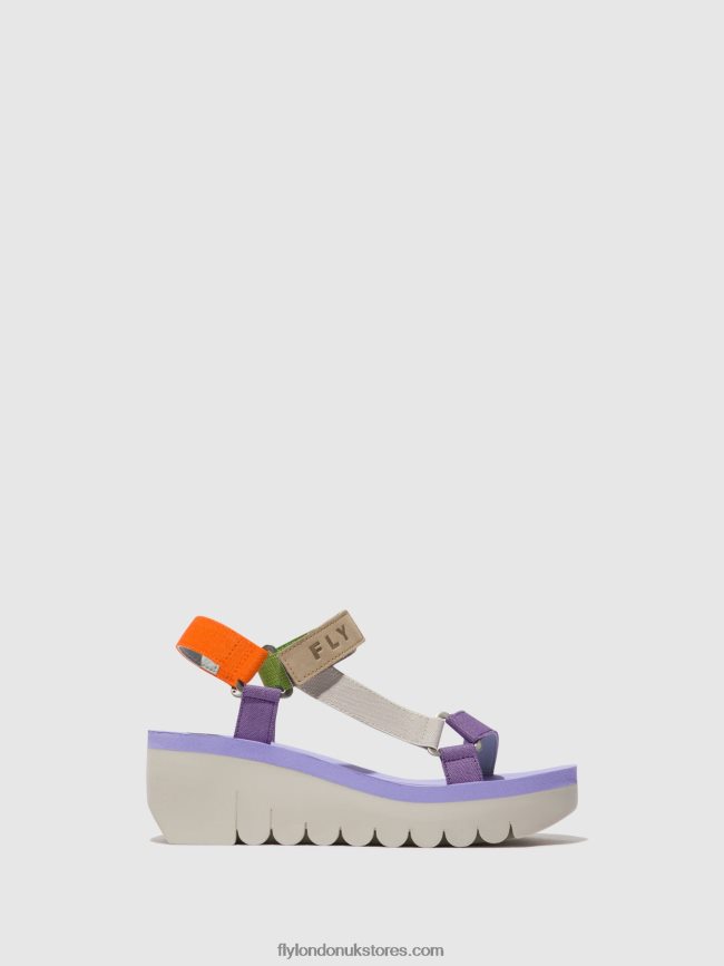 Velcro Sandals YEFA726 Women Fly London 4V24RT395 MULTICOLOR (VIOLA)
