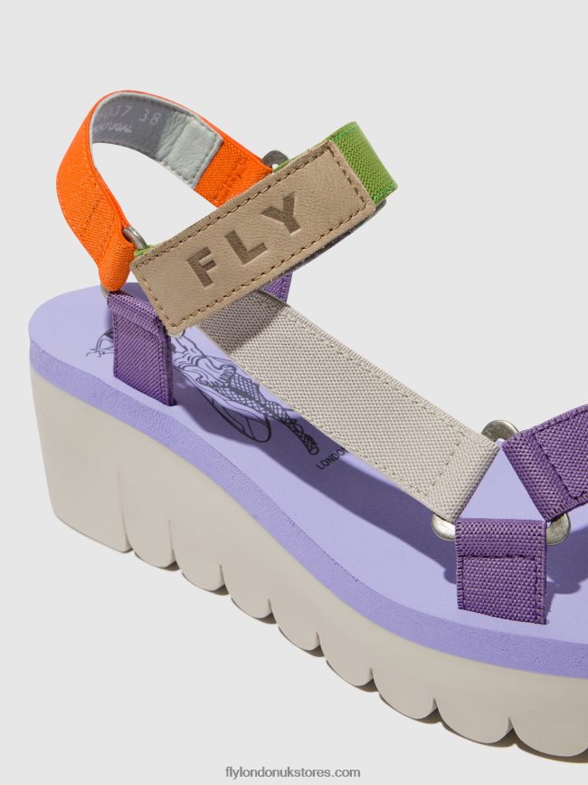 Velcro Sandals YEFA726 Women Fly London 4V24RT395 MULTICOLOR (VIOLA)
