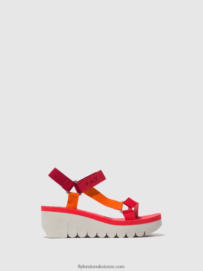 Velcro Sandals YEFA726 Women Fly London 4V24RT529 MULTI (RED)